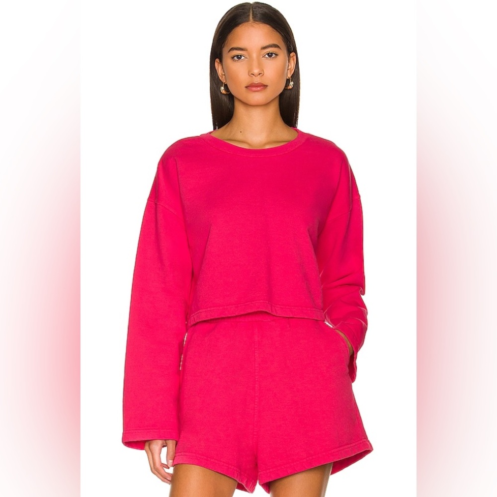 SIXTHREESEVEN || The Cropped Crewneck in Hot Pink - SZ XL ⭐️NWT⭐️